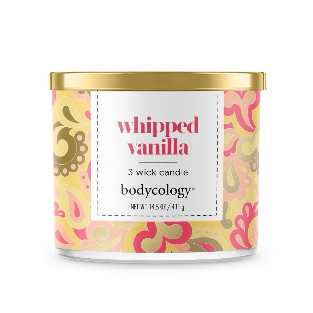 NEW Bodycology 3-Wick Candle, Whipped Vanilla, 14.5 oz